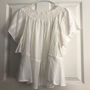 An off the shoulder blouse